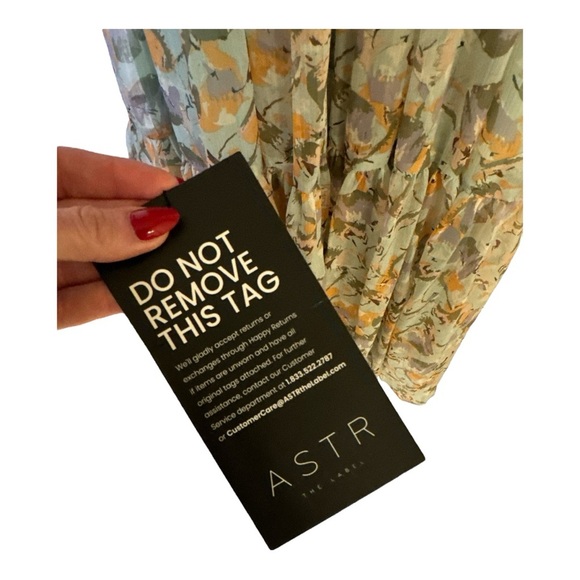 NWT ASTR The Label Fritillaria Maxi Dress Mint Purple Floral Sz S Ruffle Cutout - Picture 16 of 17